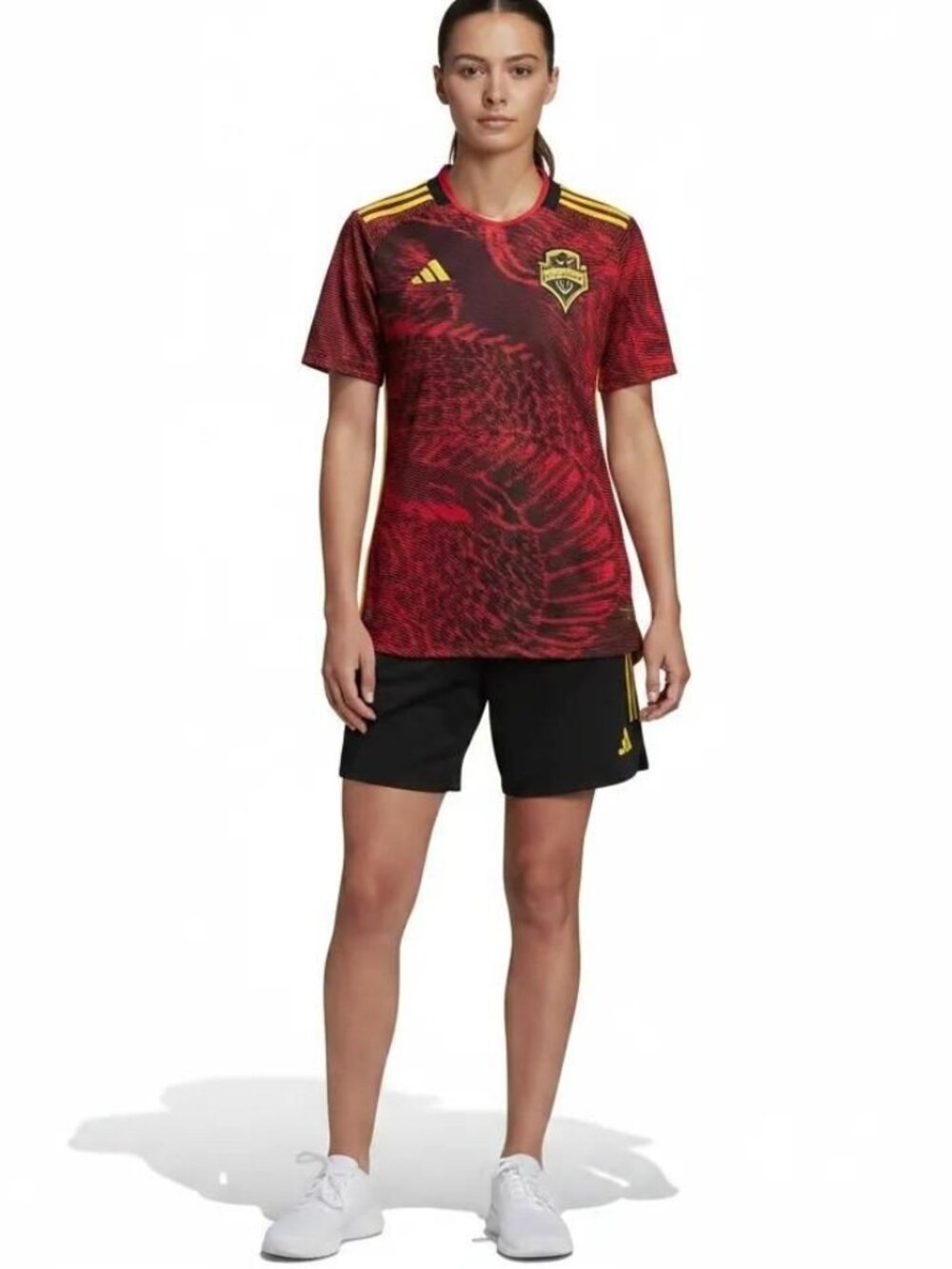 Adidas Red/Black Aeroready Seattle Sounders FC Bruce Lee Jersey Women's Medium